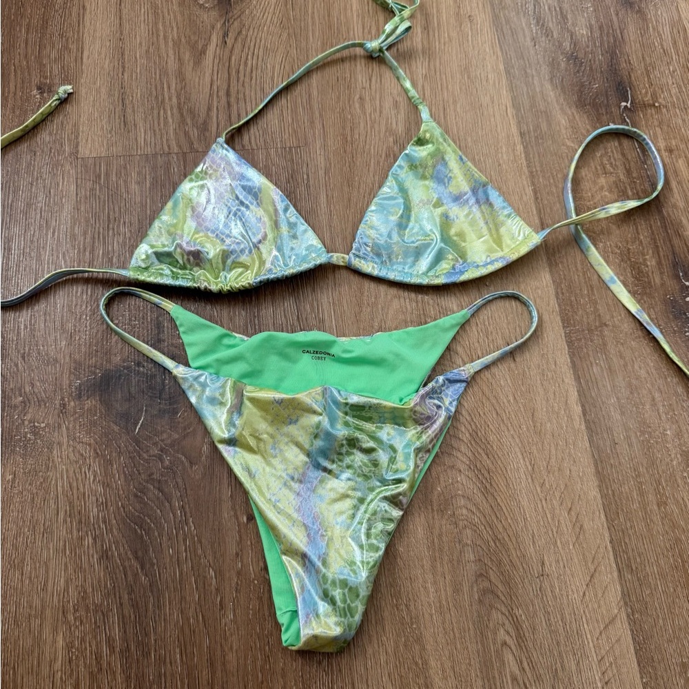 Green snake skin Bikini Set small